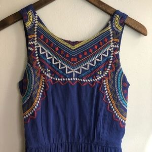 Xhilaration blue embroidered dress